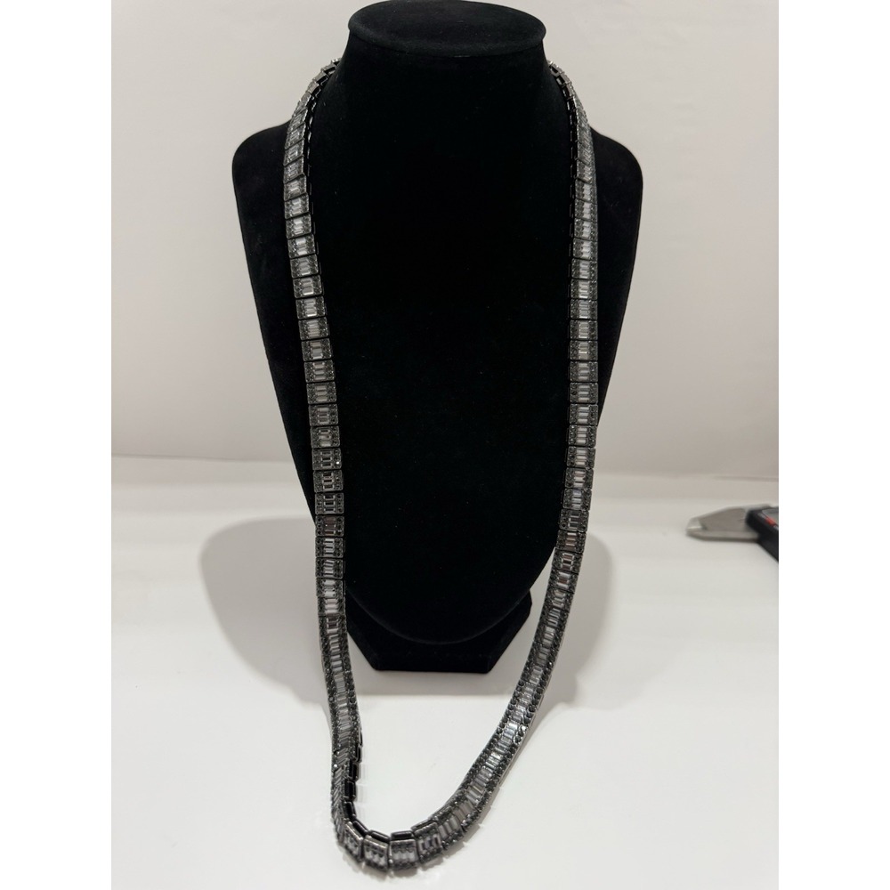 black tennis necklace chain 30 inch 10mm vvscz stones